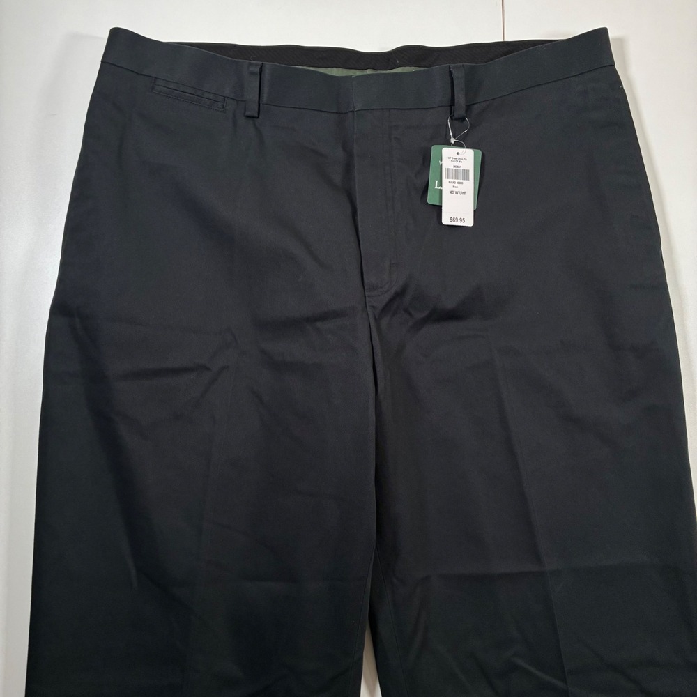 NEW L.L.Bean Dress Chino 40x34 Black Classic Fit Wrinkle Free Cotton 262551